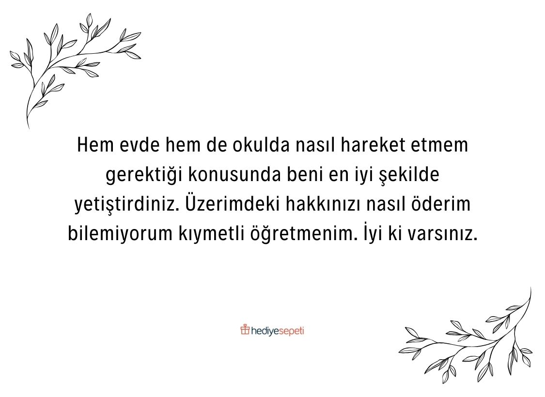 öğretmene hediye notu kısa