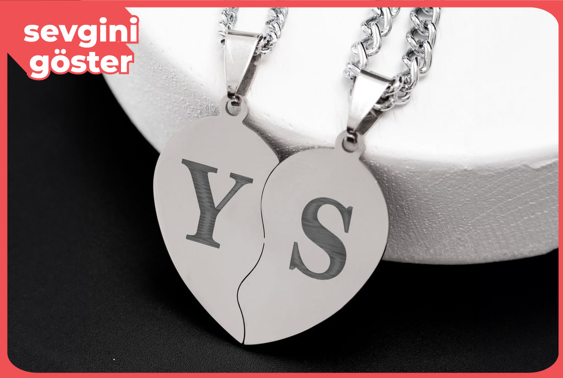 sevgililer günü harf kolye