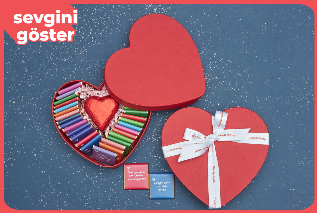 sevgililer günü kutu çikolata